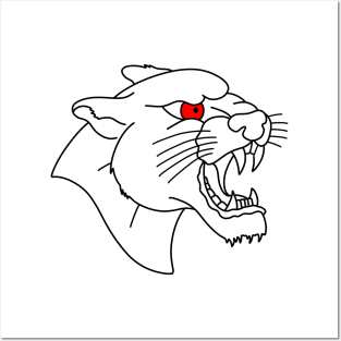 HomeSchoolTattoo Panther Head (RED EYE) Posters and Art